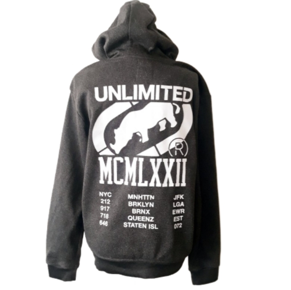 Ecko Unlimited Men's NYC Manhattan Hoodie - Size Medium Gray Sweatshirt - Picture 2 of 11